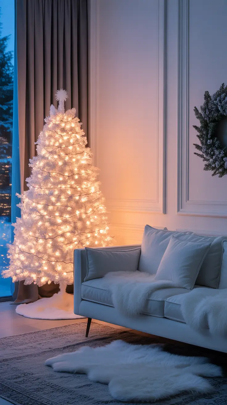 White Elegant White Christmas Tree Lights