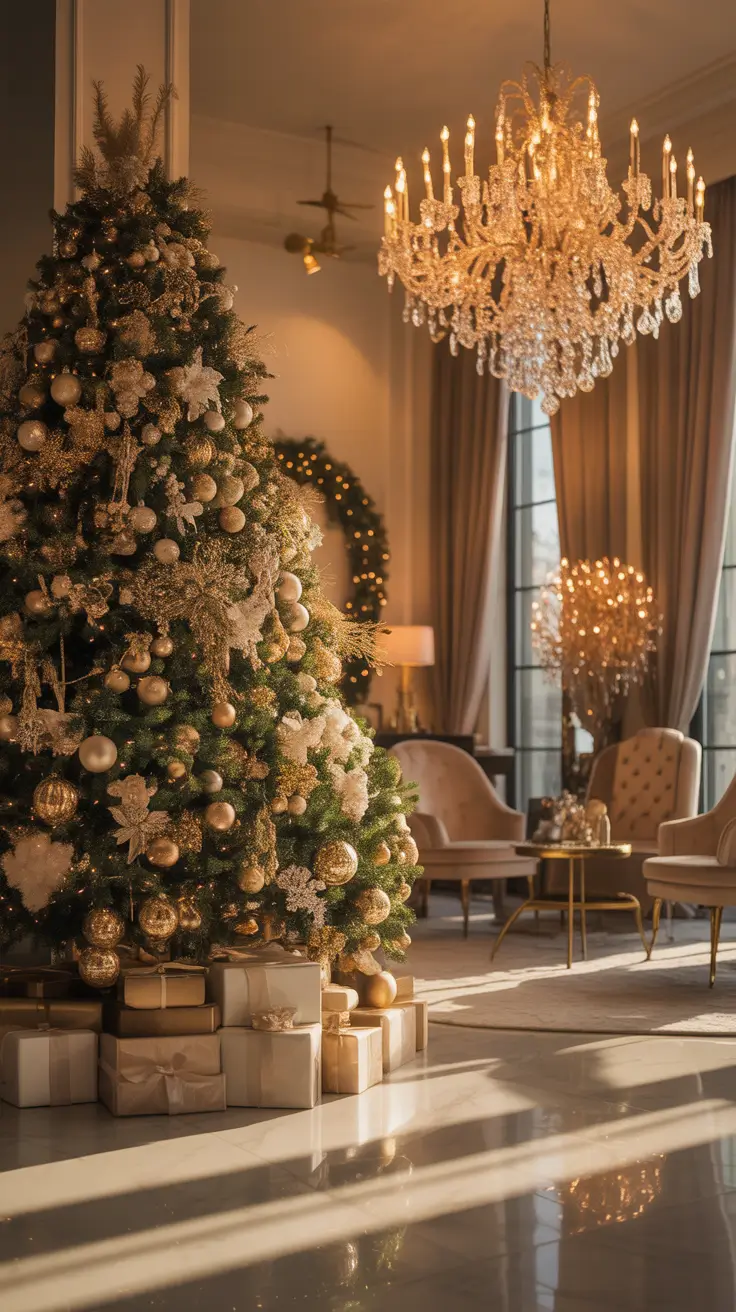 Christmas Tree Lights Ideas 2025 Glittering Gold Christmas Tree Lights