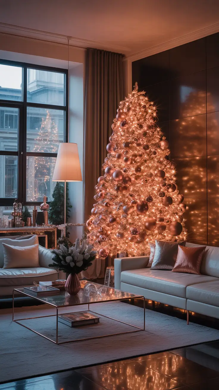 Christmas Tree Lights Ideas 2025 Glamorous Metallic Christmas Tree Lights
