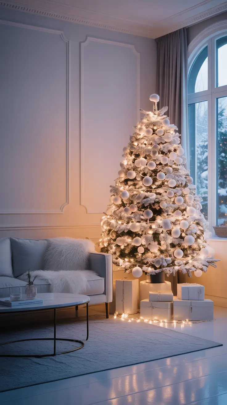 White Elegant White Christmas Tree Lights