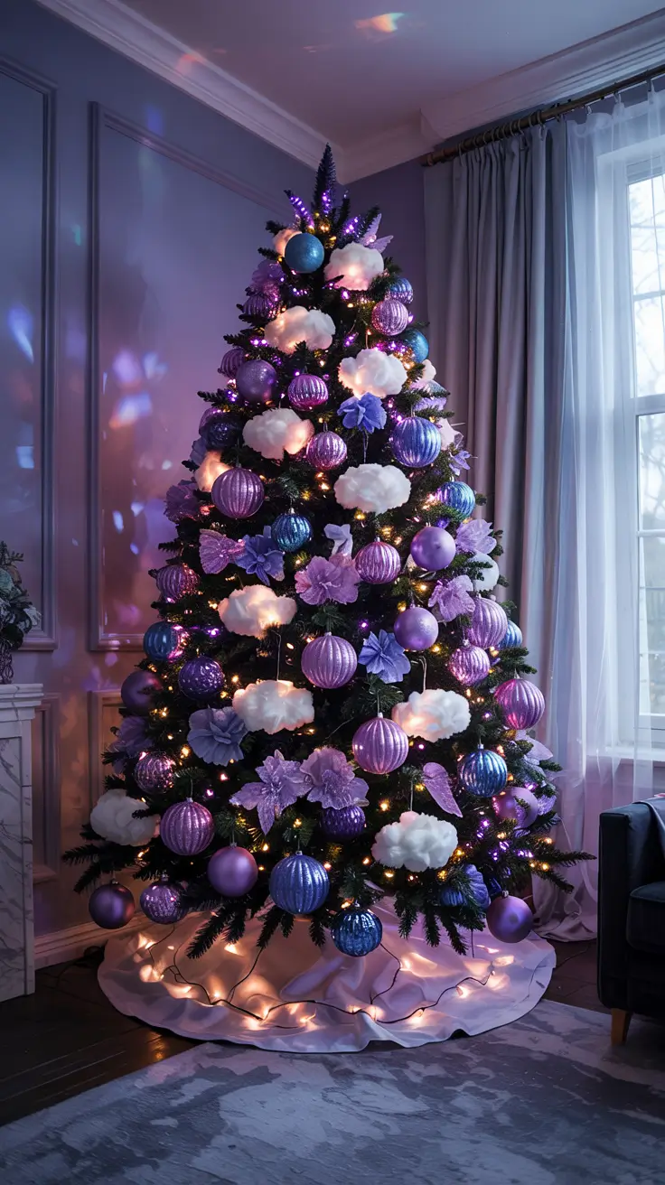 Christmas tree trends 2025 Dreamy Cloud Pastel Tree purple lavender
