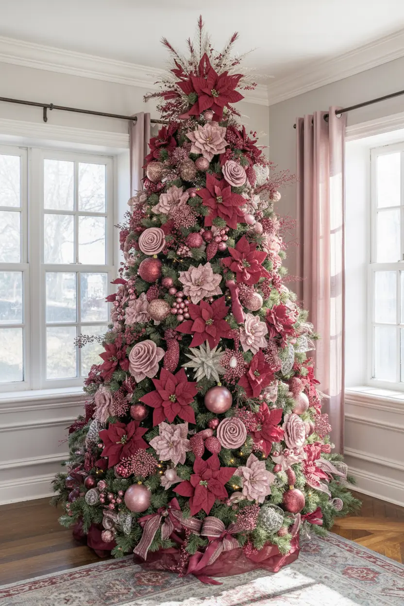 Christmas tree trends 2025 Rose Velvet Glam