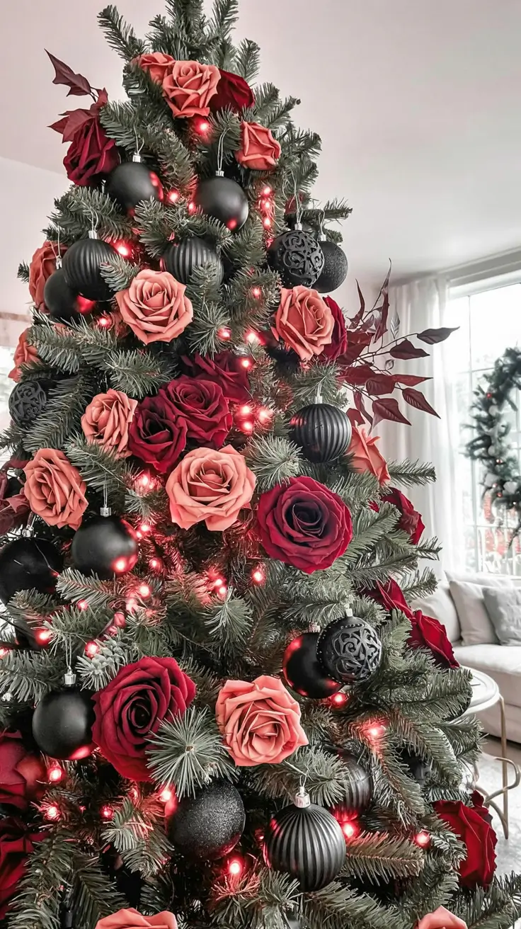 Christmas tree trends 2025 Rose Velvet Glam pink burgundy