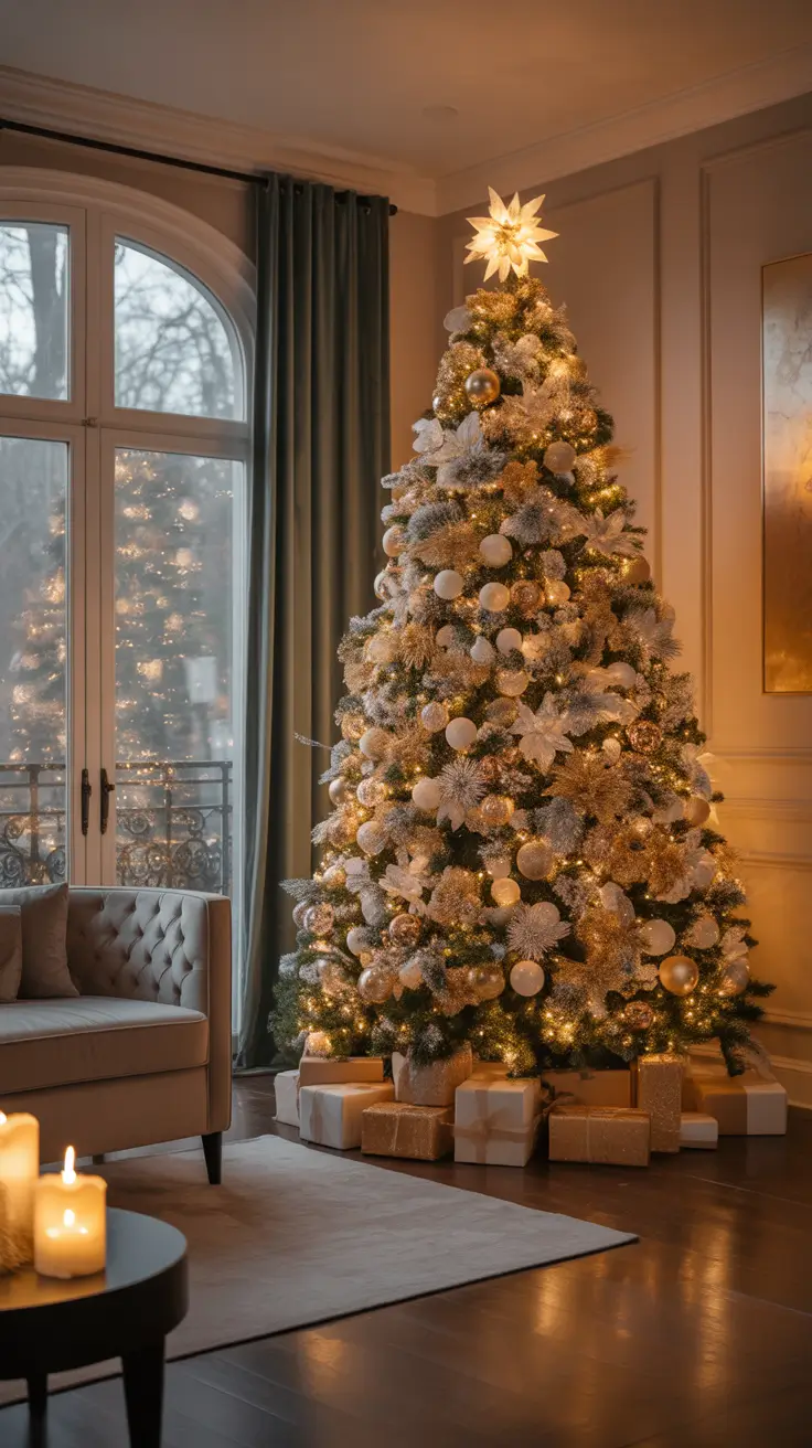 Christmas Tree Trends 2025 Golden Champagne Glow Elegant Decor