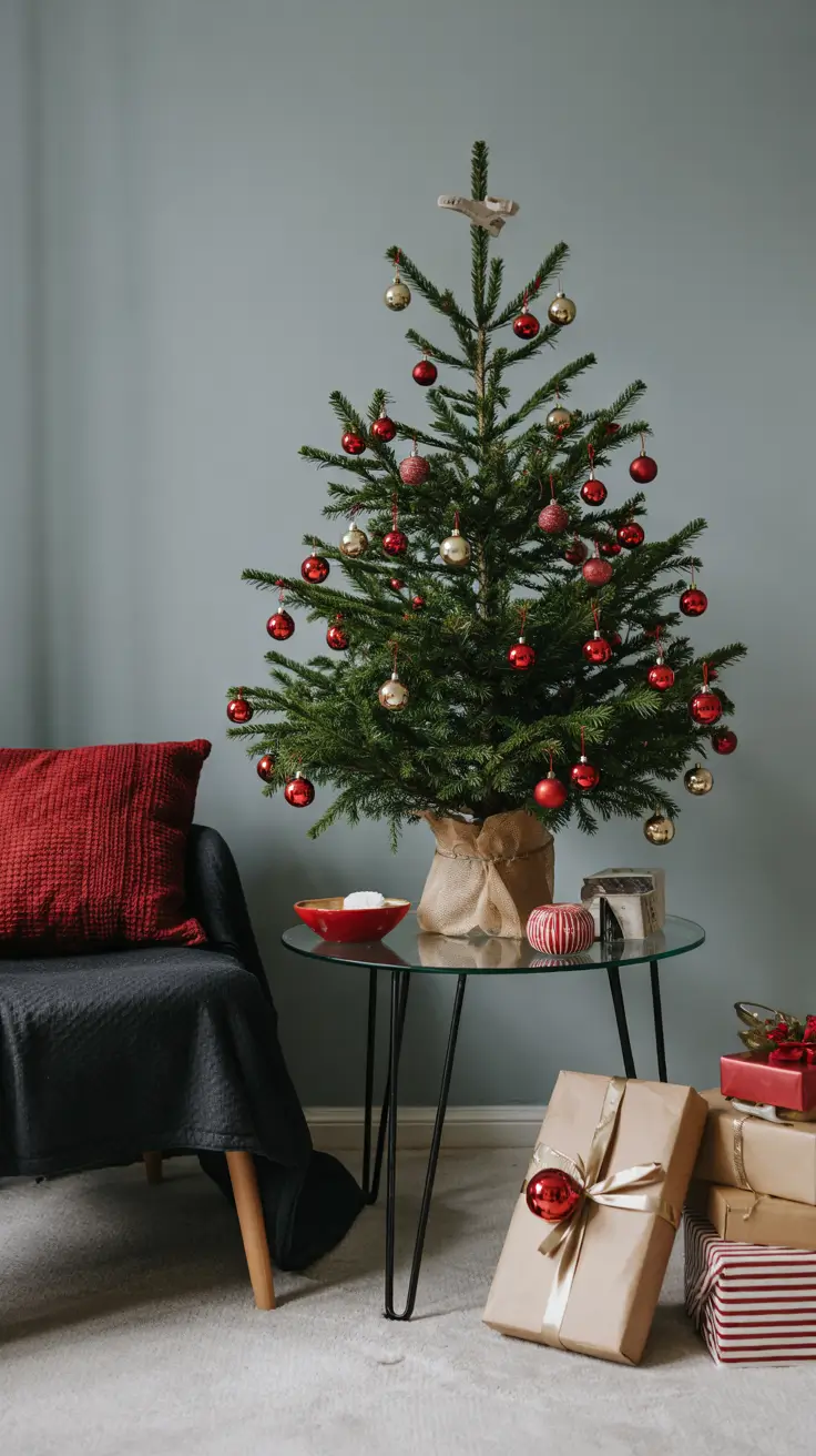 Christmas tree trends 2025 Minimalist Small Tree Magic, christmas tree 2025 trends