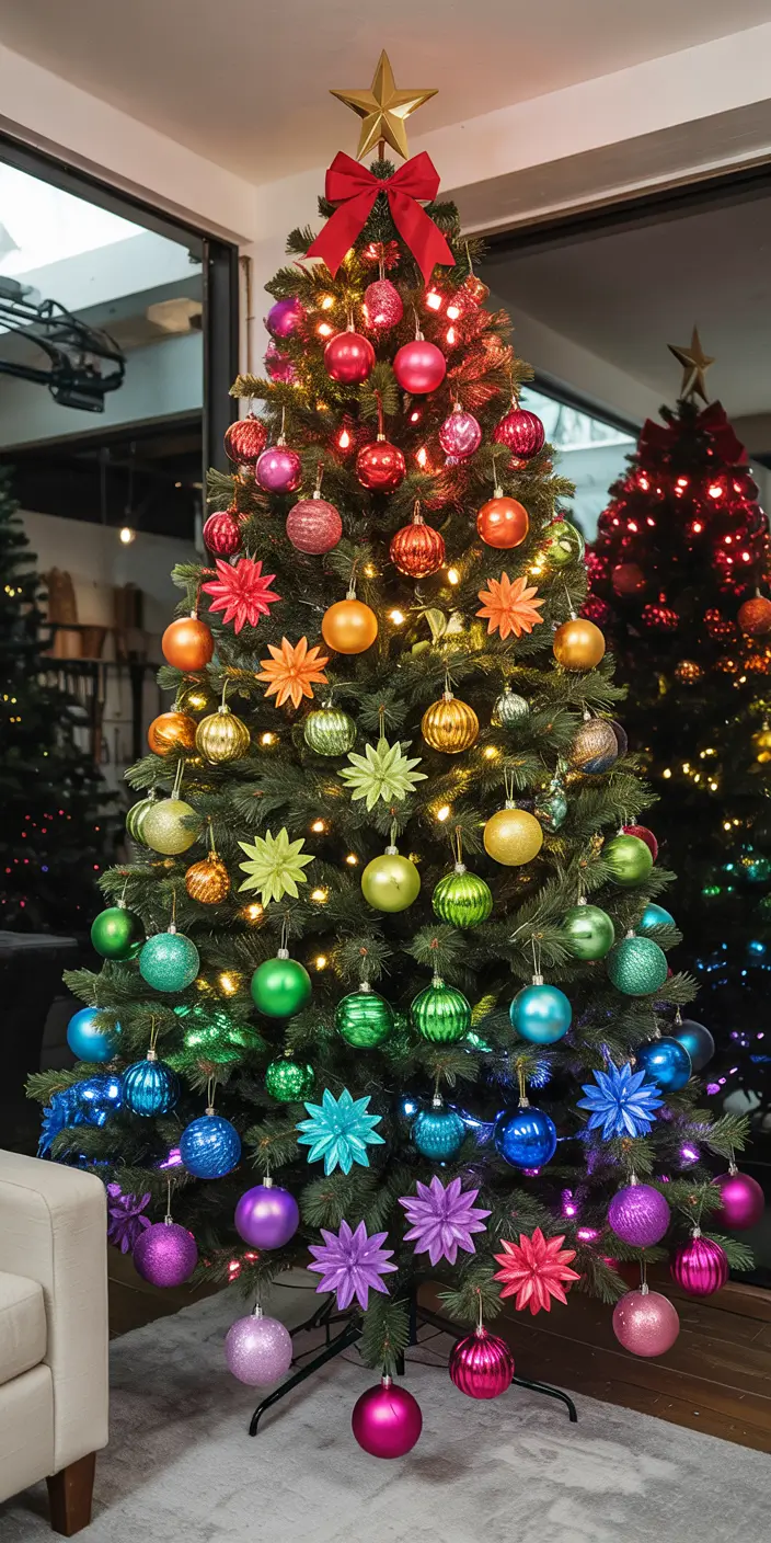 Rainbow Christmas Tree Bright Holiday Trend 2025