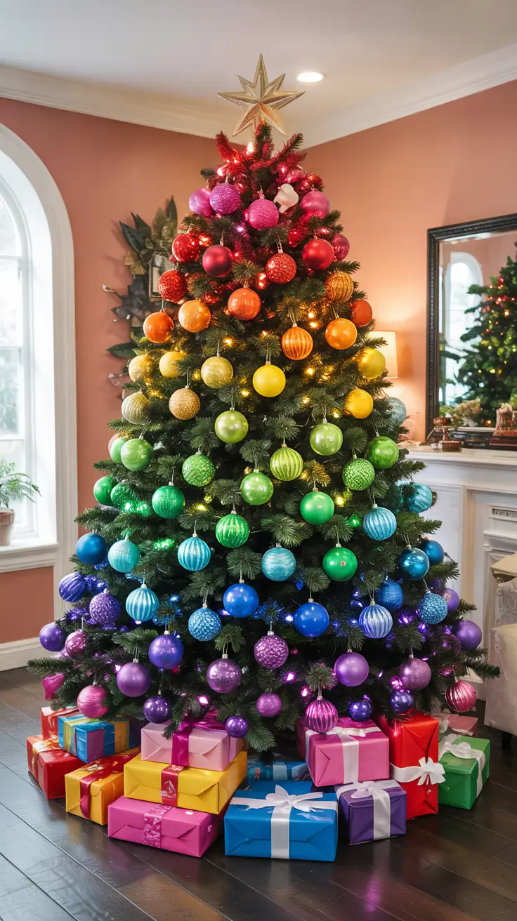 Rainbow Christmas Tree 2025 Colorful Decor