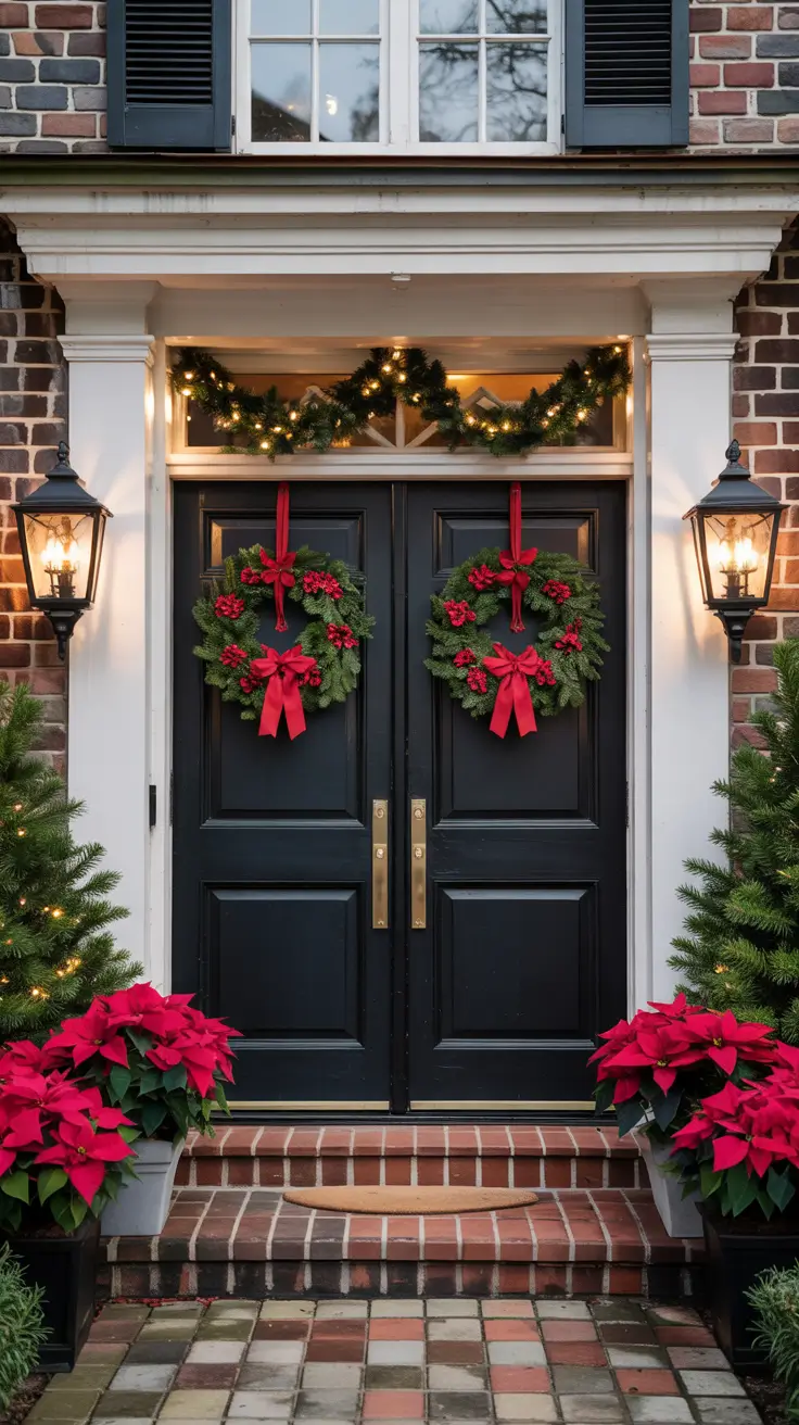 Front Porch Christmas Decor Ideas 2025 Double Door Christmas Decorations That Impress
