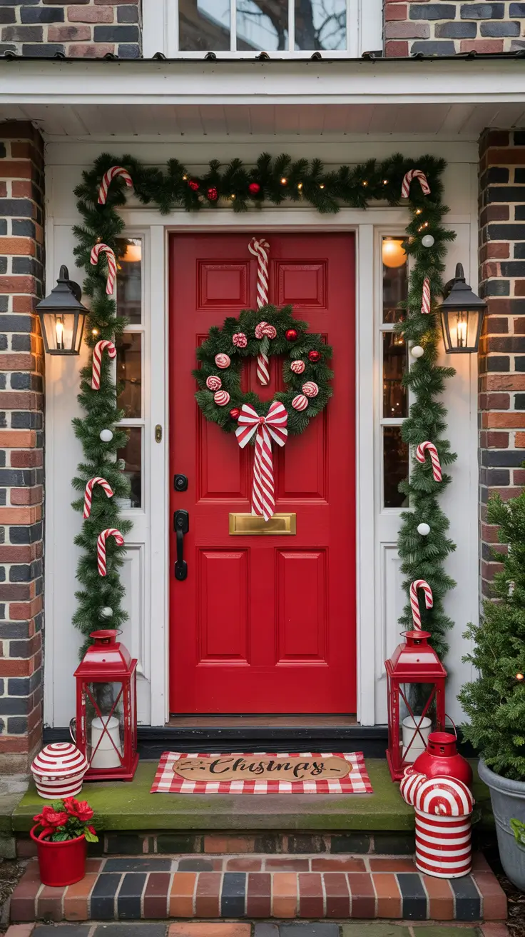 Front Porch Christmas Decor Ideas 2025 Red And White Christmas Porch Inspiration