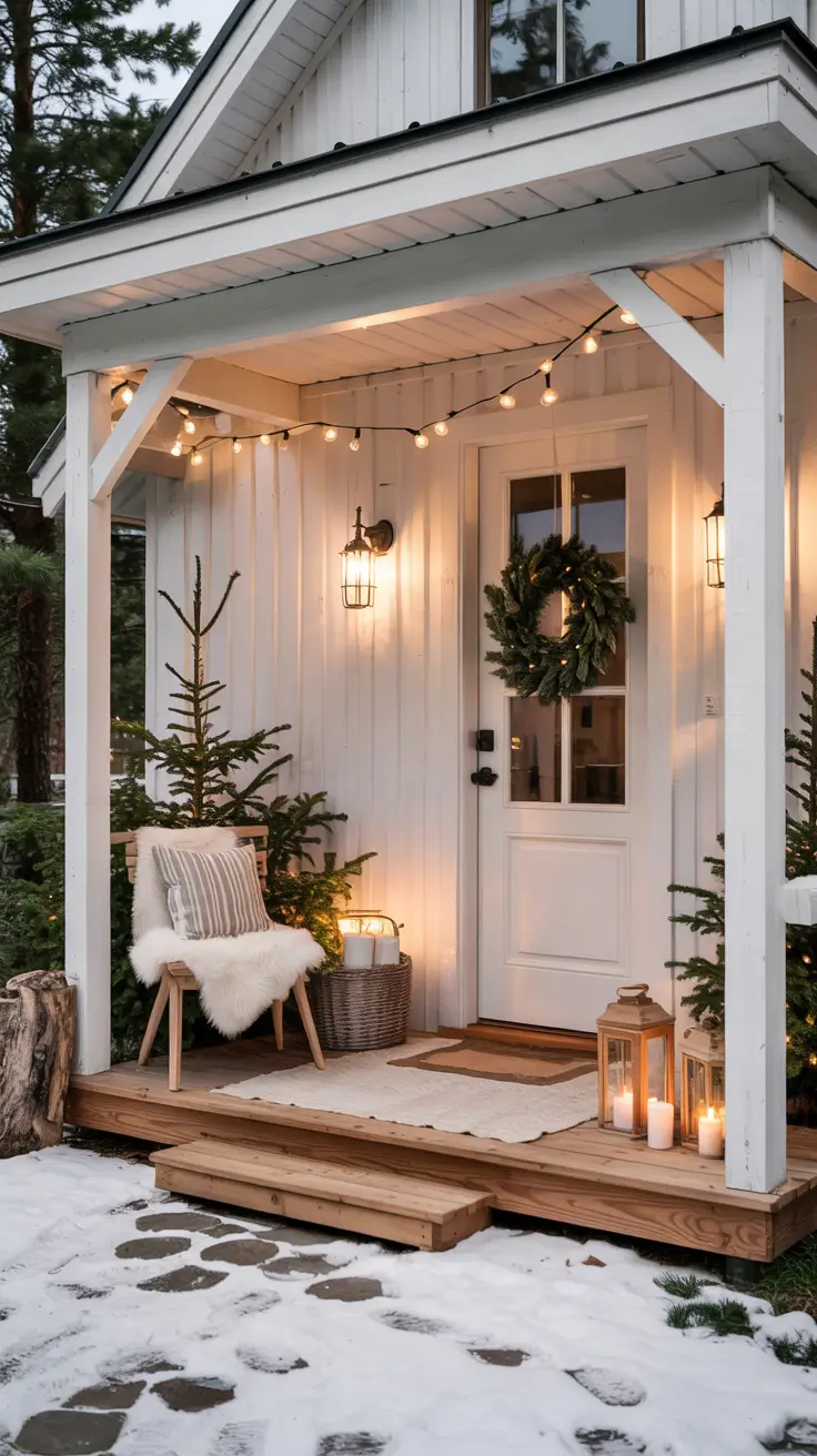 Front Porch Christmas Decor Ideas 2025 Scandinavian-Inspired Porch Christmas Style