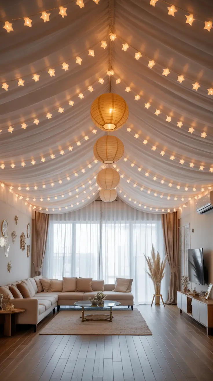 Ceiling Drapes That Glow Like Stars