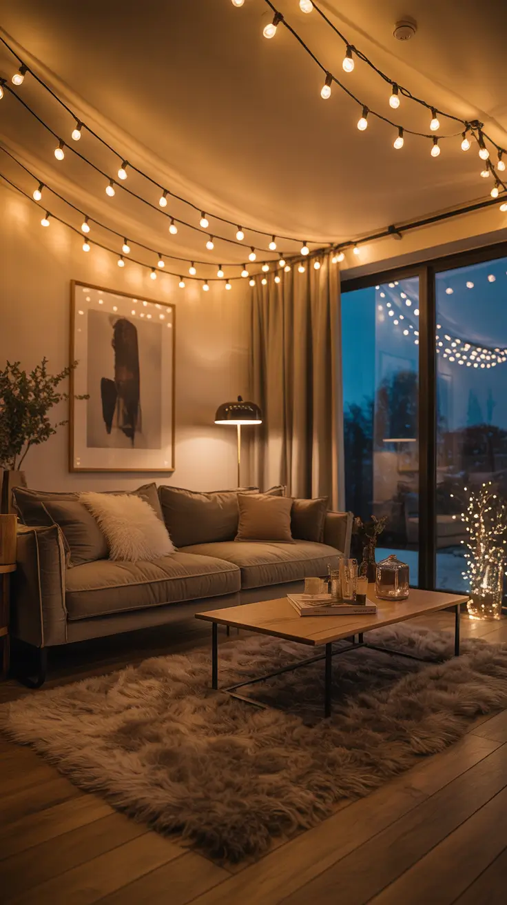 Indoor Christmas Lights Ideas 2025 Sparkling Ceiling Lights for Cozy Nights
