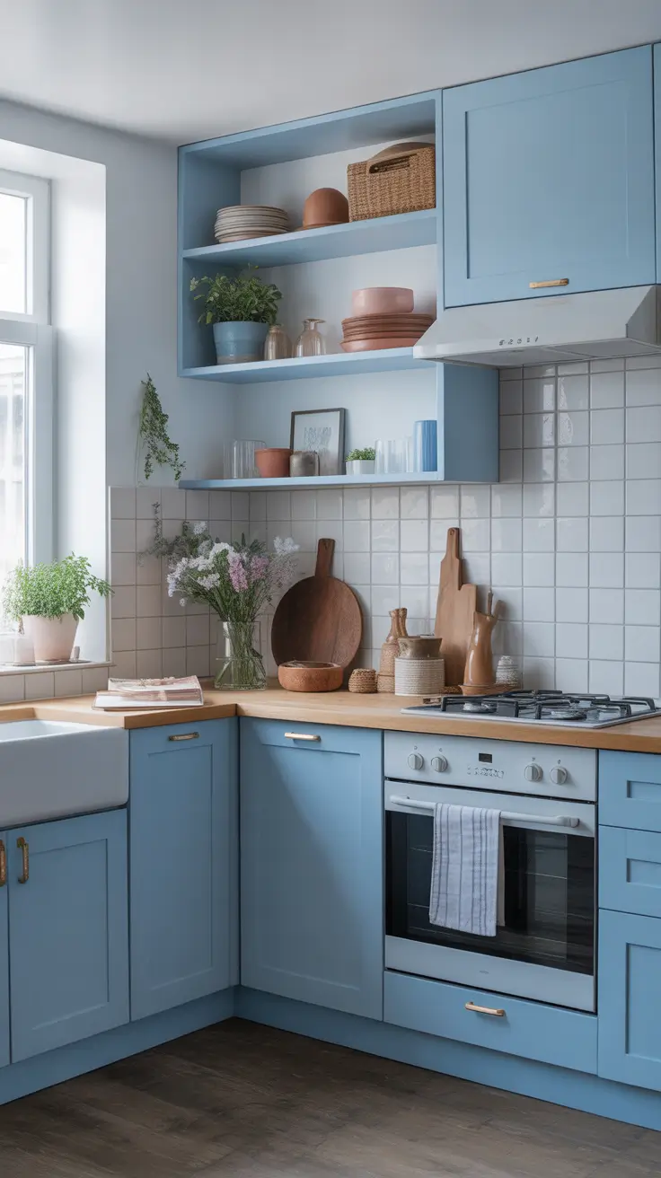 Kitchen Makeover Ideas 2026 Simple Blue Kitchen Refresh