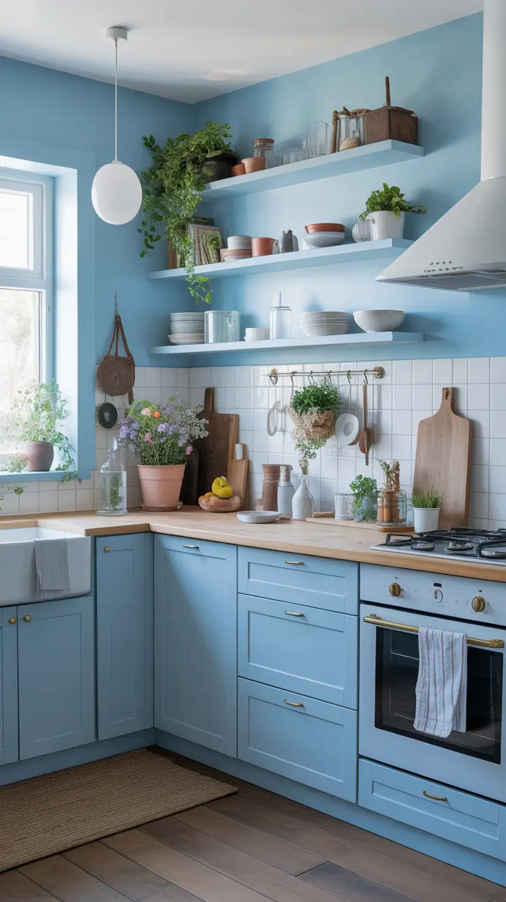 Kitchen Makeover Ideas 2026 Simple Blue Kitchen Refresh
