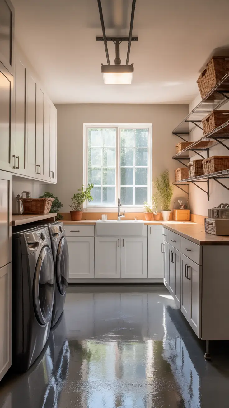 Laundry Room Makeover Ideas 2026 Elegant Green Laundry Room with Brass Accents