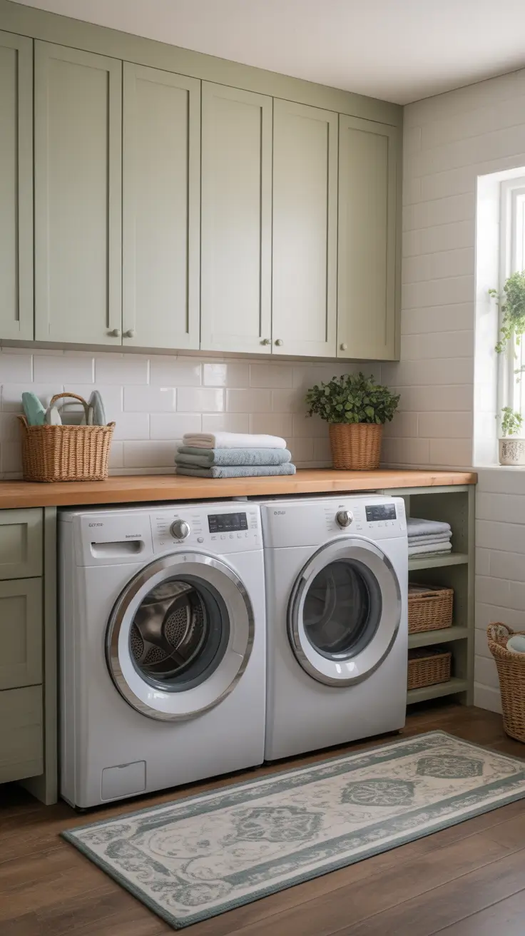 Laundry Room Makeover Ideas 2026 Sage Green Serenity