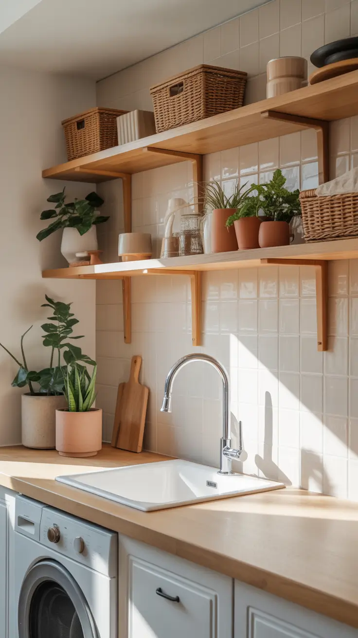 Laundry Room Makeover Ideas 2026 Natural Minimalist Laundry Room