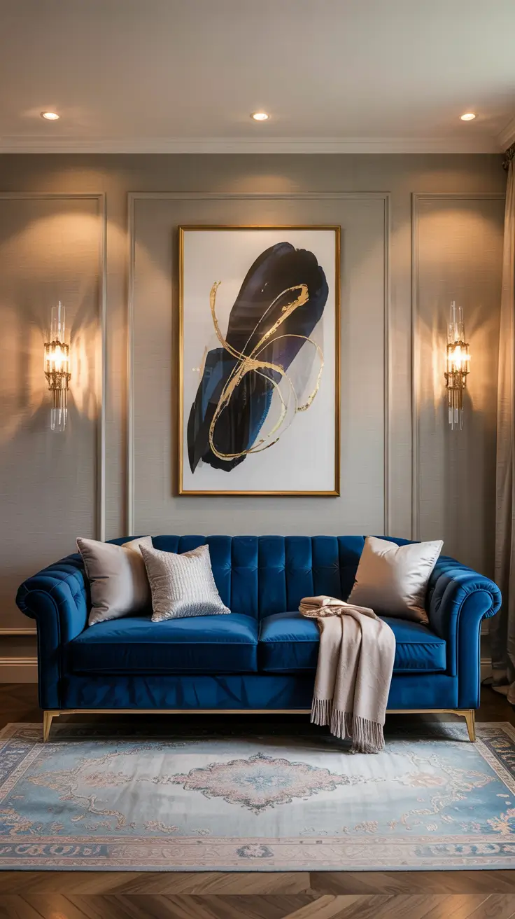 Living Room Ideas 2026 Blue Sofa Accent Ideas