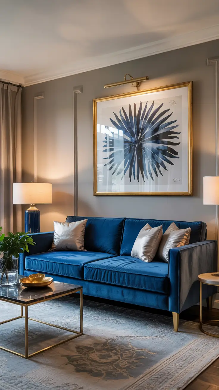 Living Room Ideas 2026 Blue Sofa Accent Ideas