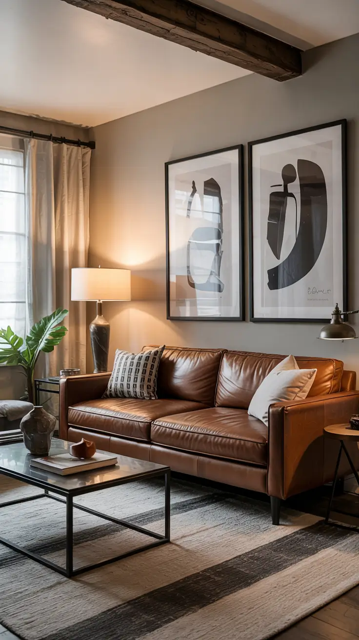 Living Room Ideas 2026 Brown Couch Modern Touch