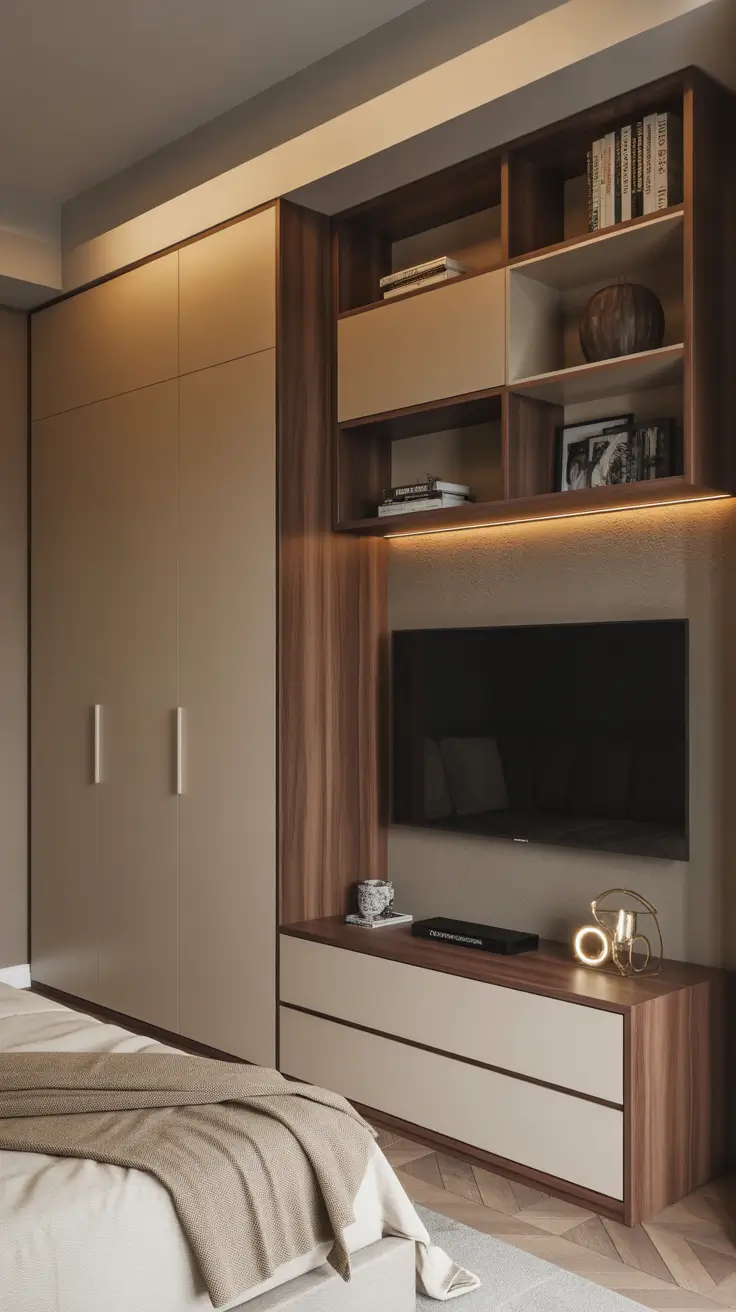 Decor TV Unit With Wardrobe Smart Modern Styling