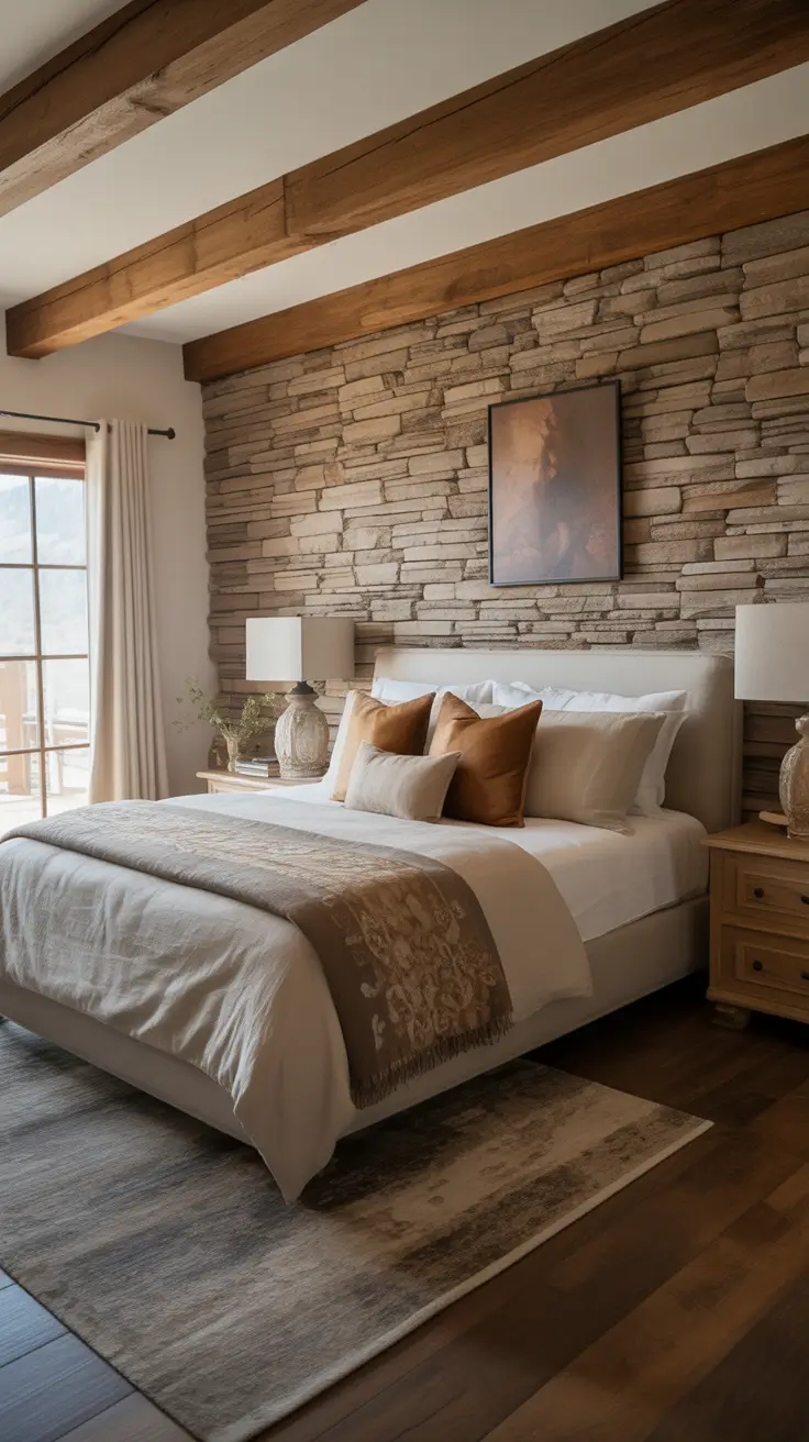 Decor Modern Rustic Master Bedroom With Natural Textures