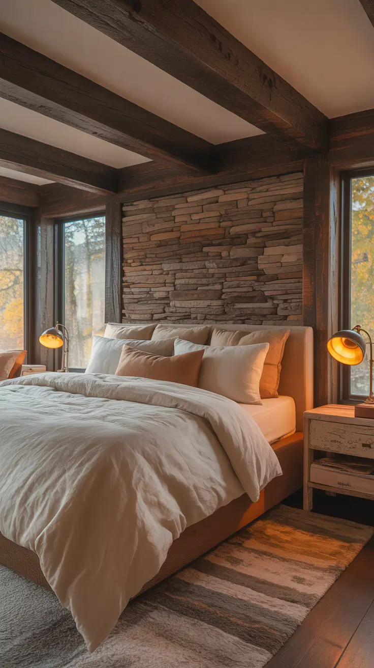 Decor Modern Rustic Master Bedroom With Natural Textures