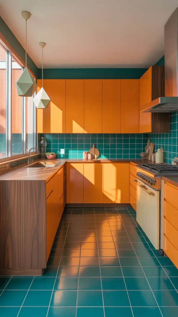 Modern Kitchen Ideas 2026 Colorful Mid Century