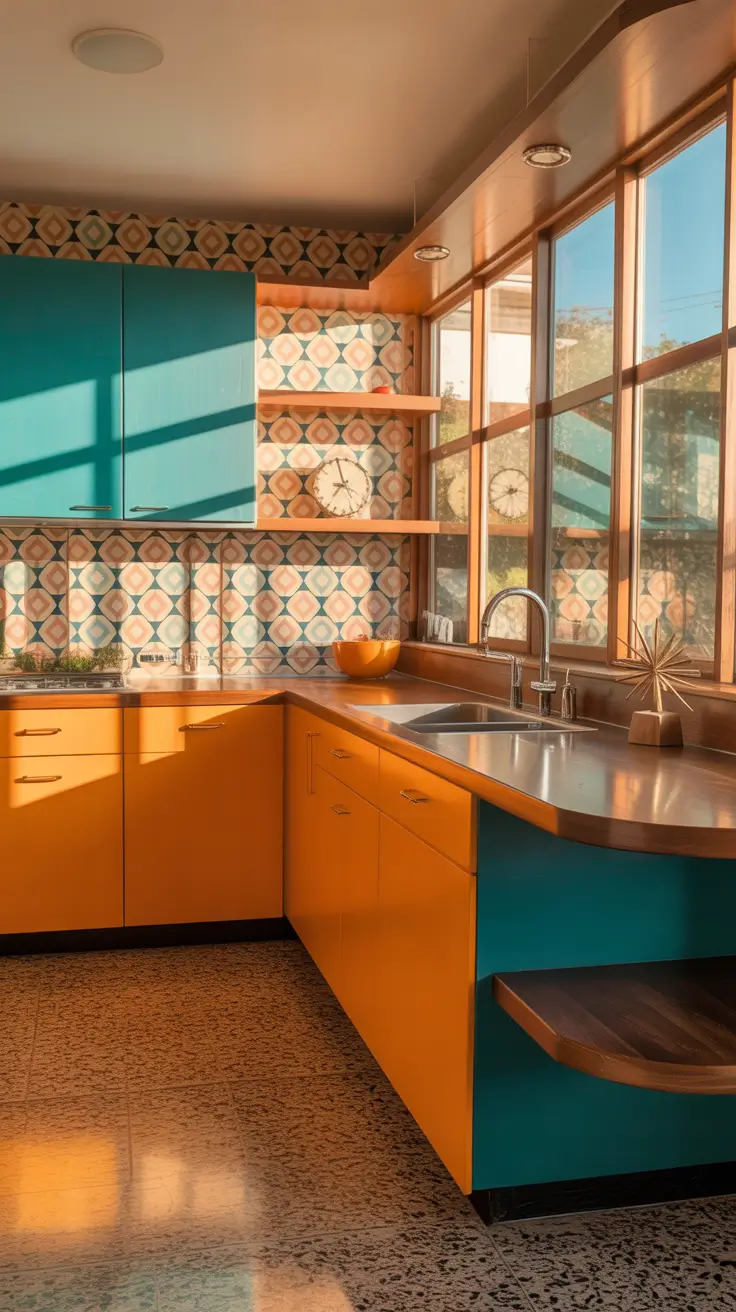 Modern Kitchen Ideas 2026 Colorful Mid Century