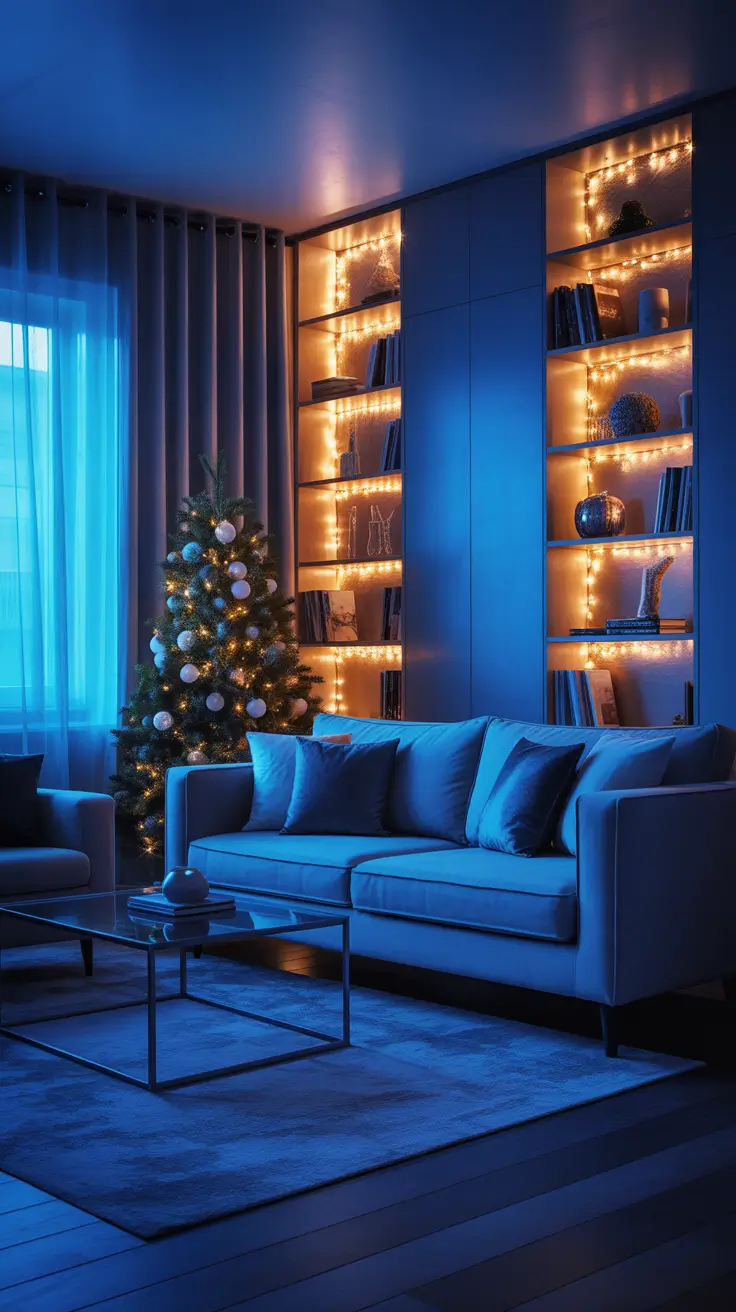 Warm White Christmas Lights 2025 Blue And Warm White Pairings For A Cool Look