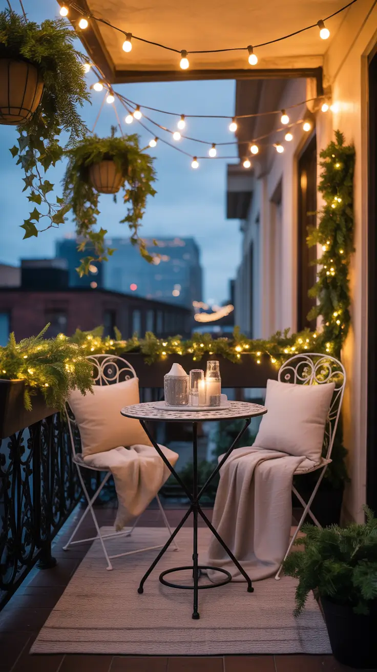 Warm White Christmas Lights Balcony And Patio Décor