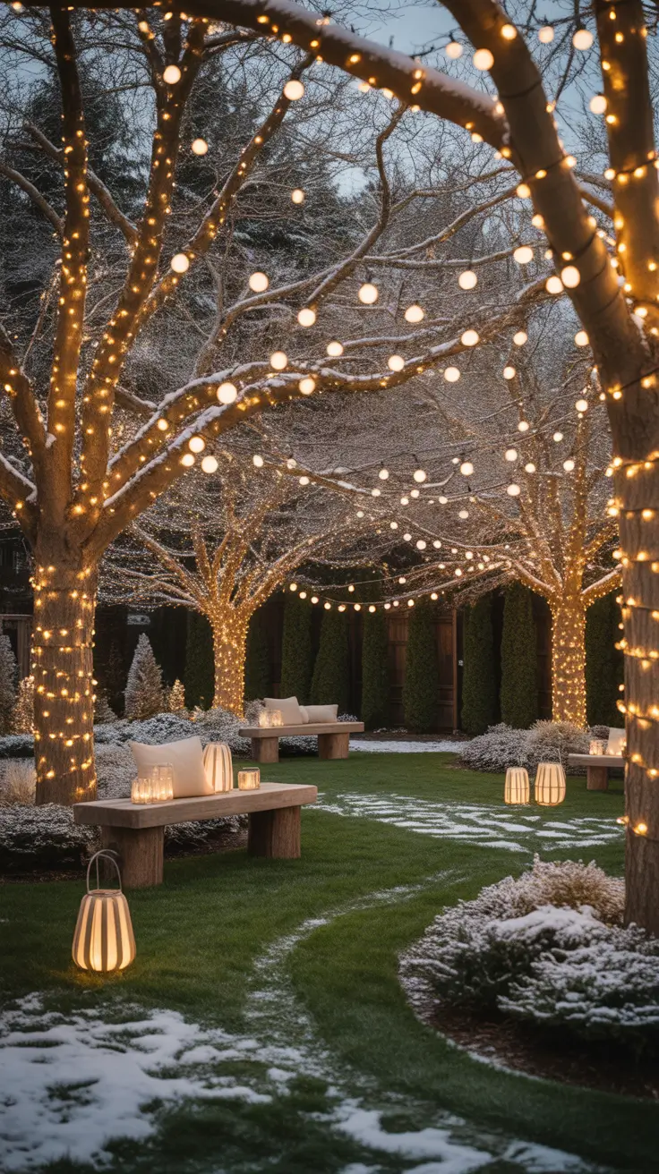 Warm White Christmas Lights Garden Magic