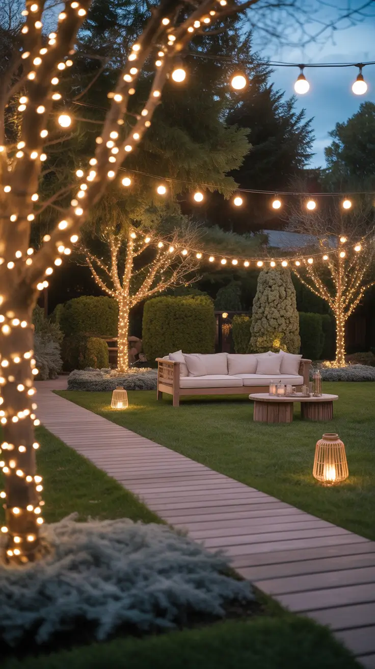Warm White Christmas Lights Garden Magic