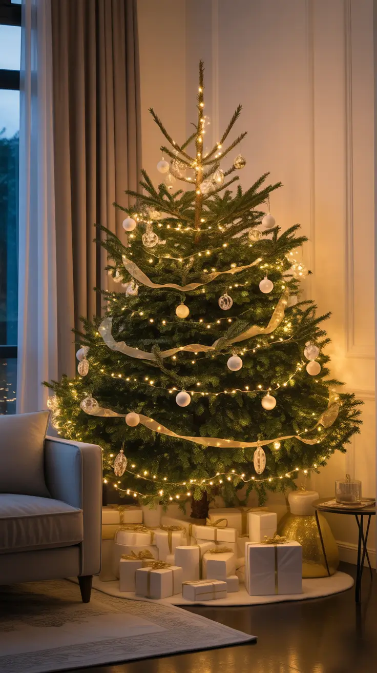 Warm White Christmas Lights Christmas Tree Elegance With Warm White Lights