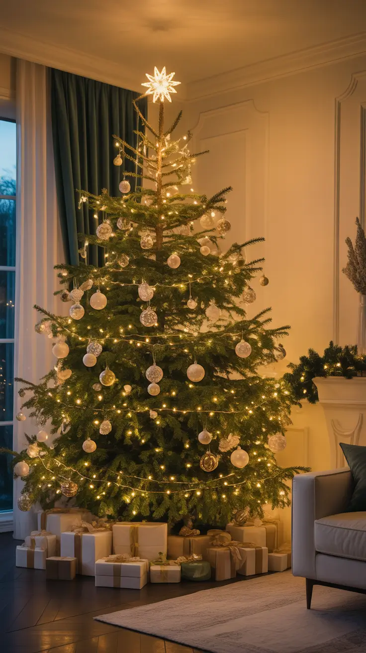Warm White Christmas Lights Christmas Tree Elegance With Warm White Lights