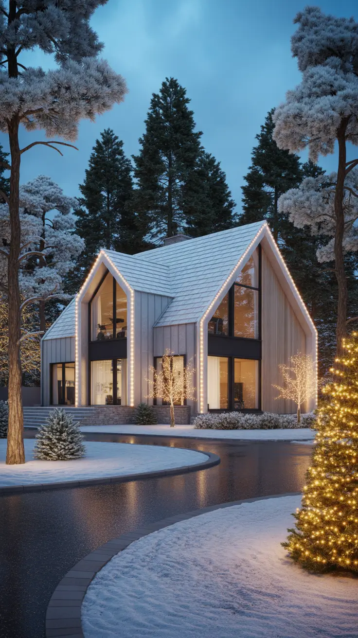Warm White Christmas Lights Outdoor House Designs That Shine Bright