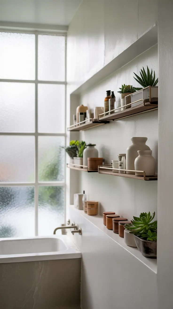 Bathroom organizer ideas Wall shelves and floating racks for vertical bathroom storage