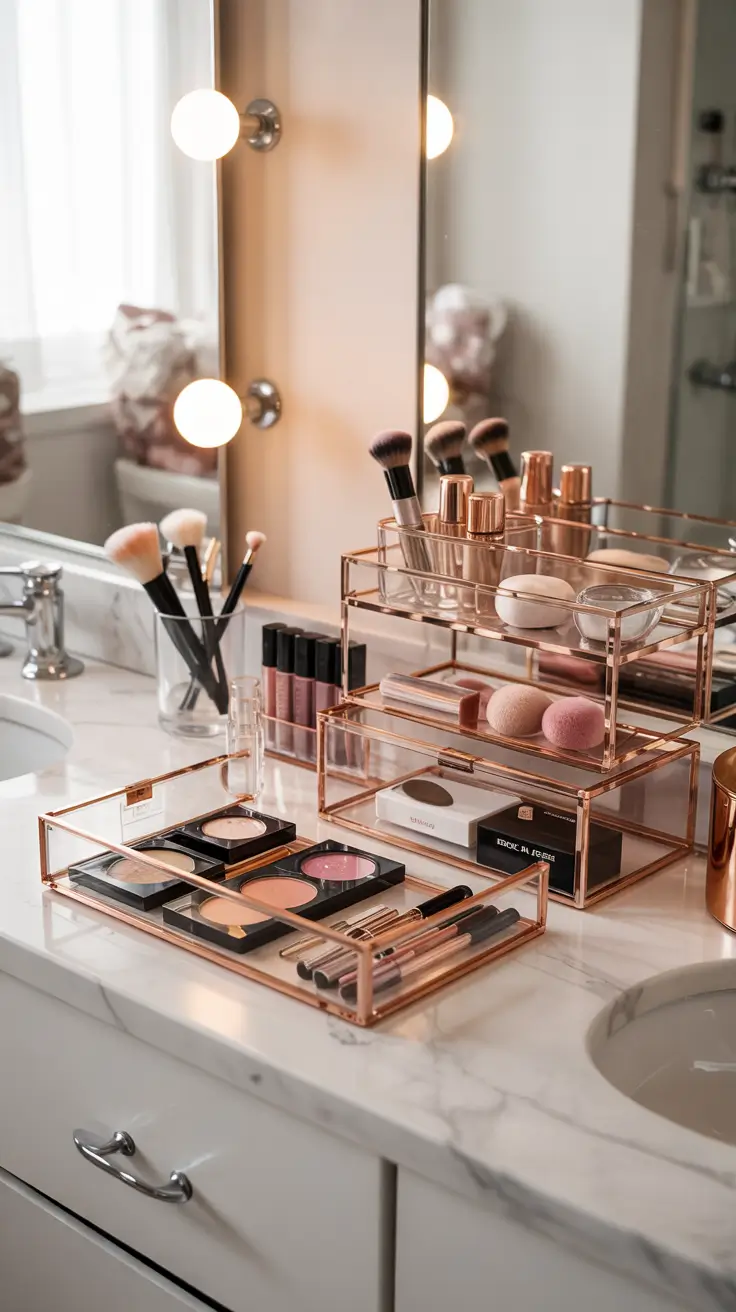 Bathroom organizer ideas Makeup organizer ideas for countertops drawers and small vanities