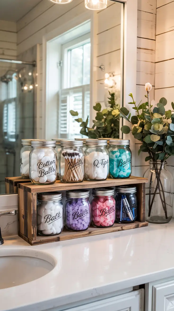 Bathroom organizer ideas 2026 Mason Jar Bathroom Organizer Ideas For Rustic And Modern Spaces