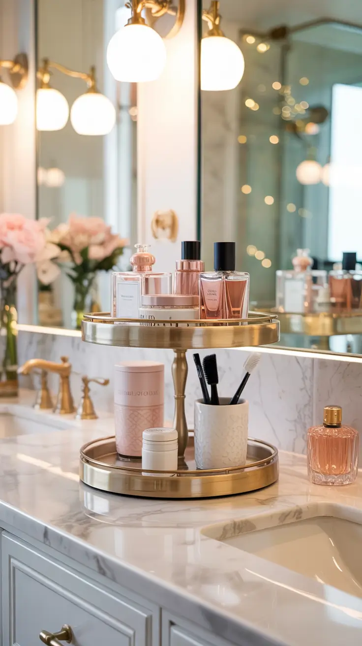 Bathroom organizer ideas 2026 Two Tier Trays And Stands For Double Countertop Storage