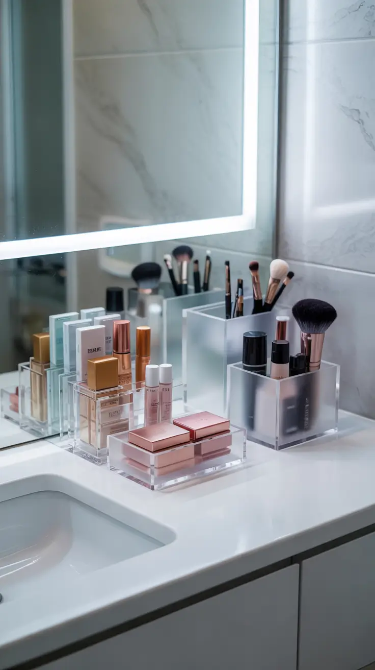 Bathroom organizer ideas 2026 Acrylic And Plastic Organizers For Sleek Minimalist Storage