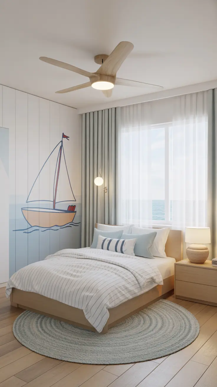 Boys bedroom ideas 2026 Coastal boys bedroom with breezy vibes