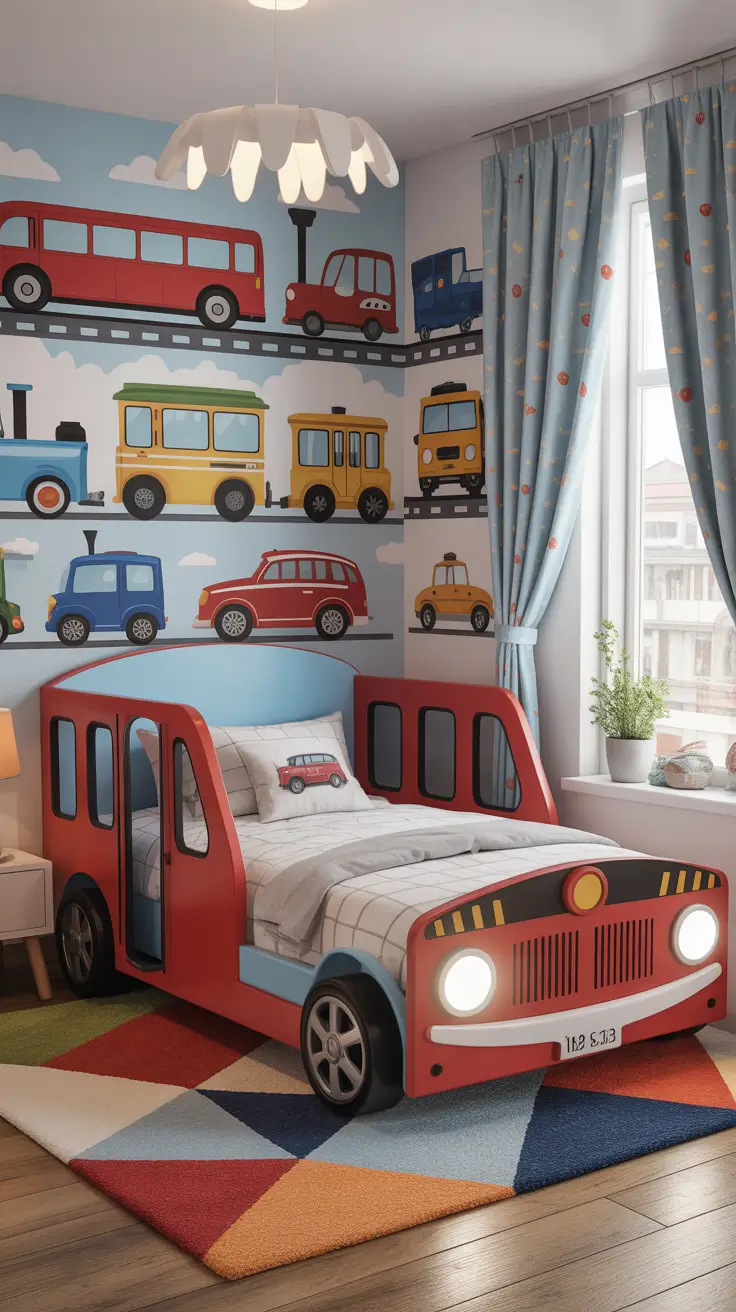 Boys bedroom ideas 2026 Transportation-themed toddler boys bedroom