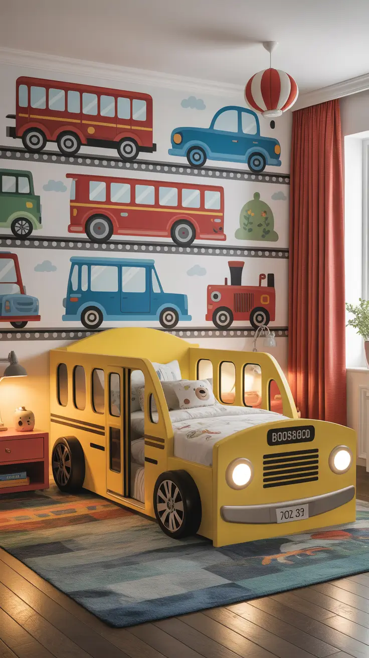 Boys bedroom ideas 2026 Transportation-themed toddler boys bedroom