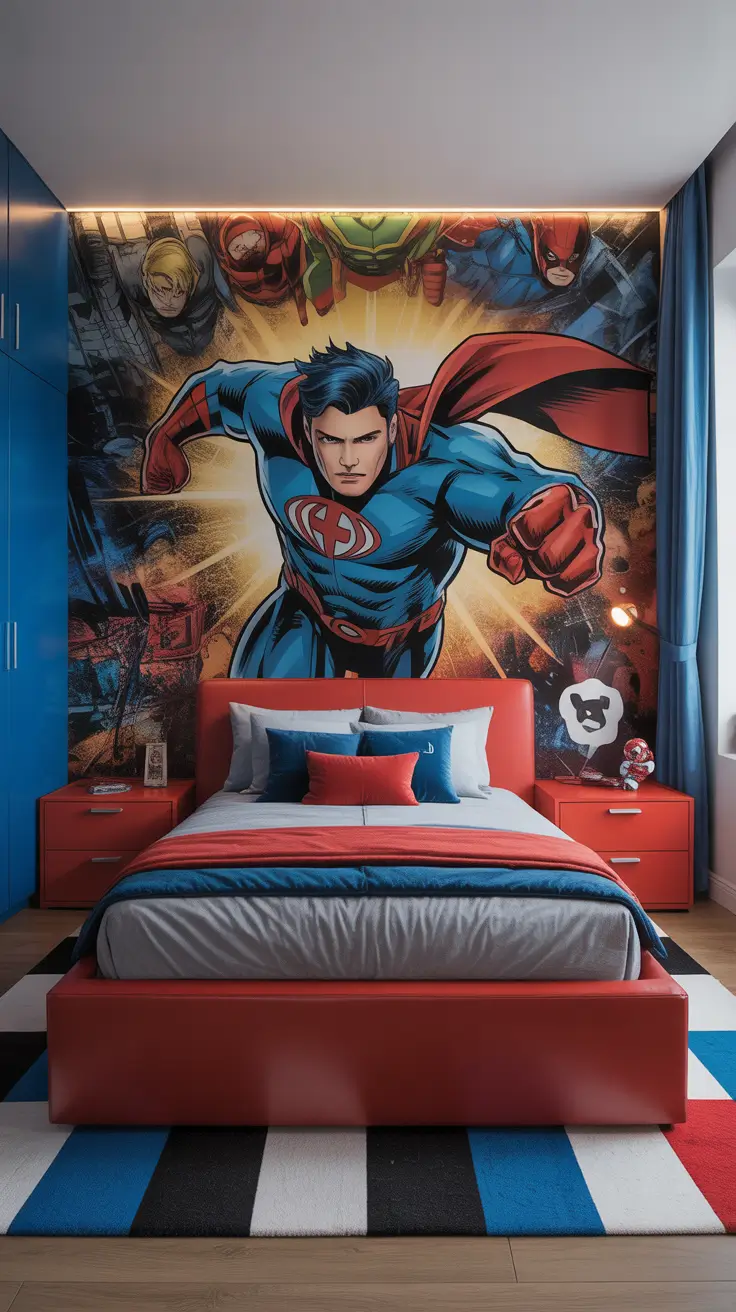 Boys bedroom ideas 2026 Marvel superhero boys bedroom design