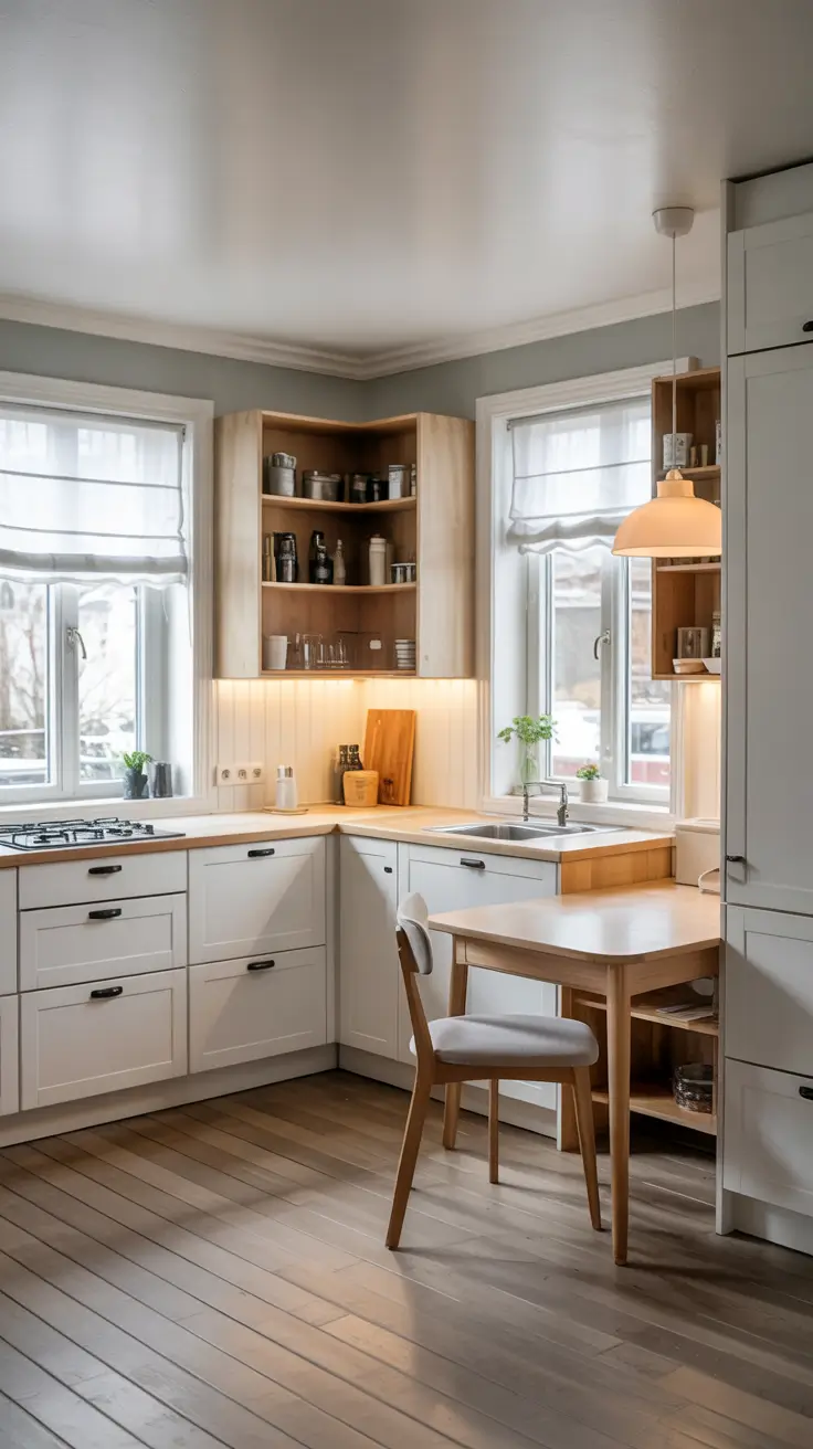 Hidden pantry ideas 2026 L Shaped Kitchen Layout With A Corner Hidden Pantry