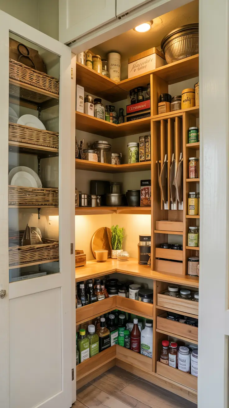 Hidden pantry ideas 2026 Solving The Walk In Corner Problem With Clever Pantry Storage