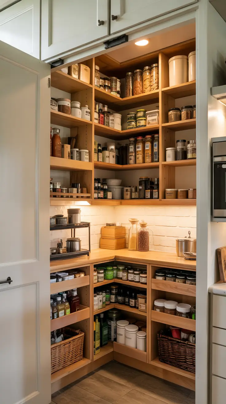 Hidden pantry ideas 2026 Solving The Walk In Corner Problem With Clever Pantry Storage