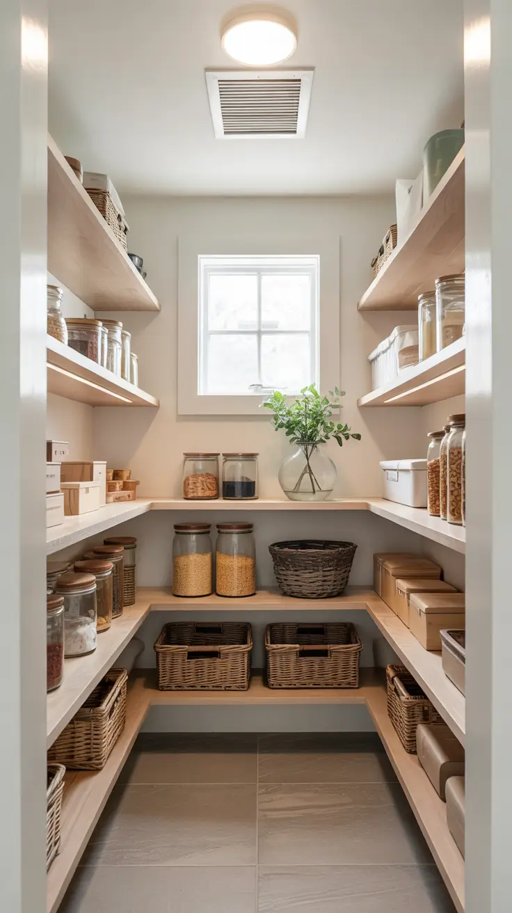 Hidden pantry ideas 2026 Lighting And Ventilation Essentials For Comfortable Walk In Pantries
