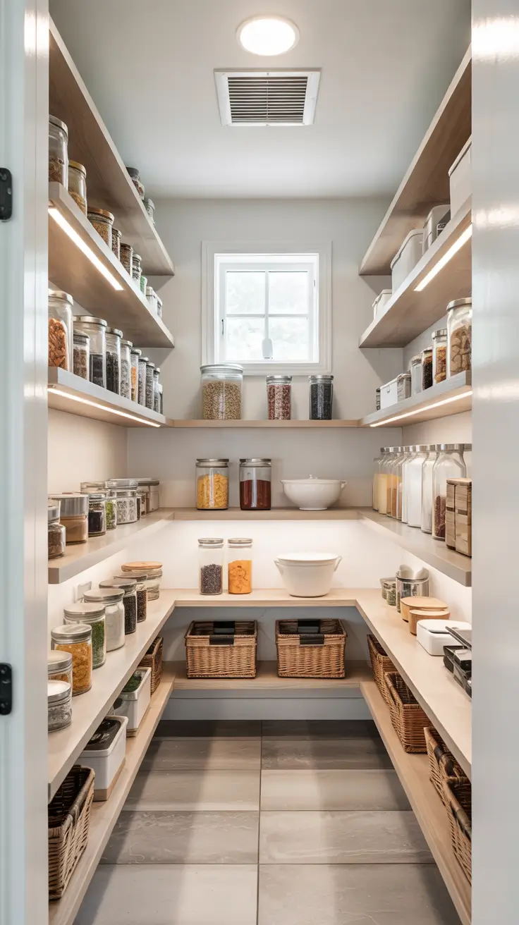 Hidden pantry ideas 2026 Lighting And Ventilation Essentials For Comfortable Walk In Pantries